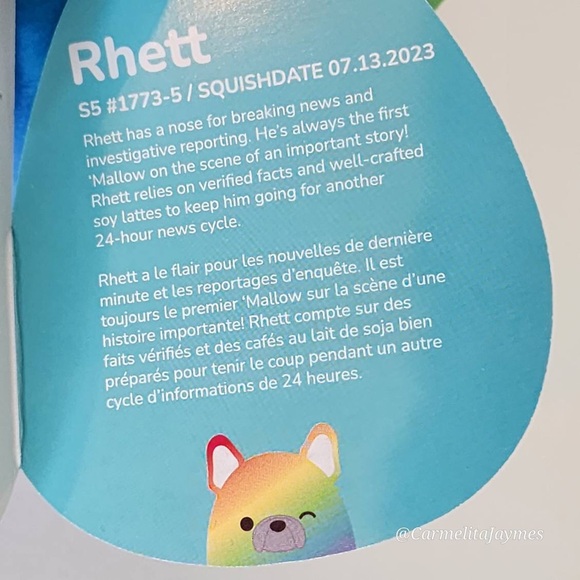RHETT 🌈🐶 Retail Excluusive Rainbow Pride French Bulldog 2025 Squishmallow NWT - Picture 7 of 8